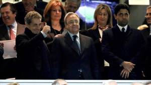 Nasser Al-Khelaifi estuvo en el palco presidencial junto a Florentino Pérez y luego bajó para arremeter contra el árbitro.