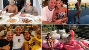 Los futbolistas del PSG disfrutan de unas merecidas vacaciones y la pareja del delantero argentino agitó las redes sociales con sus espectaculares posados.