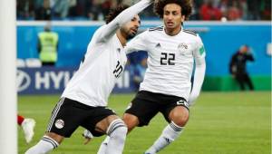 Mohamed Salah consiguió el único tanto de Egipto ante los rusos en el cierre de la jornada del martes en la Copa del Mundo.