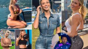 La presentadora cubrió el Juventus-Hellas Verona del sábado y dejó impactado a uno de los jugadores del equipo bianconero. La imagen se hizo viral en redes sociales.