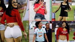 Platense y Olimpia juegan la ida del repechaje del torneo Clausura y en el estadio Excélsior se han dejado llegar muchachas muy hermosas.