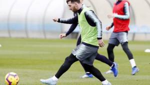 Leo Messi en el entrenamiento de este sábado al cien por ciento en la previa del duelo contra Betis. Foto cortesía