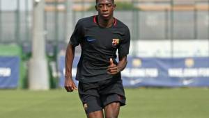 Dembélé durante un entrenamiento con el Barcelona.