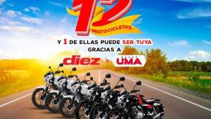 Esta es la promoción donde Grupo UMA y diario DIEZ te regalan 12 motocicletas. Este viernes es el segundo sorteo y los podrás ver en el Facebook Live de DIEZ.