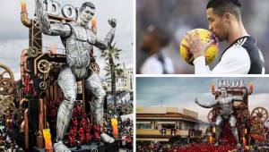 En el carnaval de Viareggio (Italia), Cristiano Ronaldo fue homenajeado con una figura de más de 20 metros de altura.