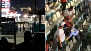 Disturbios en las afueras del estadio Nacional tras el Olimpia-Motagua y aficionados se fueron a los golpes en las graderías