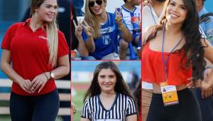 Las lindas chicas no podían faltar y se hicieron presente en el juego de Honduras ante Chile en el estadio Olímpico.