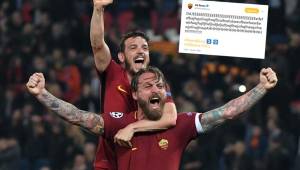 ¿Qué quisieron decir? La Roma enloqueció tras eliminar al Barcelona en Champions y publicó este tuit. Foto AFP