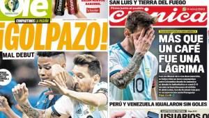 Te presentamos las principales portadas de los medios argentinos tras la derrota de la albiceleste ante Colombia en su estreno en la Copa América 2019.