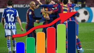 Barcelona derrotó a la Real Sociedad en el Camp Nou y sigue escalando en la tabla de posiciones de La Liga.