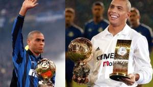 Ronaldo Nazario y sus dos Balones de Oro con el Inter de Milan y Real Madrid.