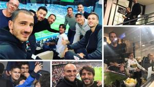 Jugadores de varios clubes de Europa llegaron al Santiago Bernabéu para ver la final de la Copa Libertadores. Messi no se la quiso perder.