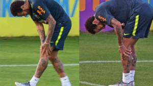 Las imágenes de Neymar lo dicen todo. El Brasileño salió del entrenamiento adolorido de su rodilla izquierda.