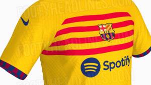 Así sería la nueva camiseta del FC Barcelona, que se pondrá a la venta en enero próximo.