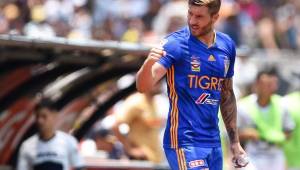 El francés André-Pierre Gignac superó la marca de Tomás Boy y es el nuevo goleador histórico de Tigres. Fotos AFP