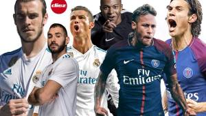 Gareth Bale, Karim Benzema, Cristiano Ronaldo; Kylain Mbappé, Neymar y Edinson Cavani, las grandes referentes del Real Madrid-PSG.