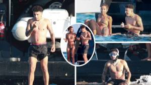 The Sun ha revelado unas fotografías de las vacaciones de Jadon Sancho en Ibiza y dieron a conocer que las disfruta con una mujer misteriosa.
