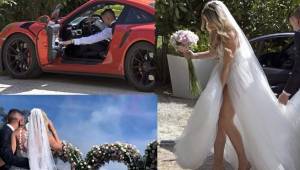 No solo Sergio Ramos y Pilar Rubio se casaron ayer. El jugador del Celta de Vigo y su ahora esposa, Jenni, también dieron la noticia. Ella sorprendio con su sexy vestido blanco. FOTOS: Alba Rojo GTRES y redes sociales.