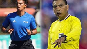Los árbitros de Guatemala, Bryan López (azul) y Walter López (amarillo), estarán impartiendo justicia en el partido que Honduras jugará este miércoles ante Jamaica. Fotos cortesía