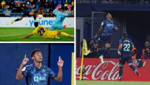 Las imágenes del delantero hondureño, Antony Lozano, en el partido ante el Villarreal, donde ha marcado tres goles. Al final, el marcador fue de empate 3-3.