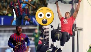 El canterano del Barcelona, Adama Traoré Diarra, trabaja su cuerpo en gimnasio y por ello es su significante cambio físico.