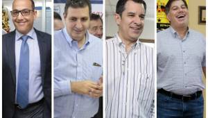 Los miembros de la Comisión de Selecciones: Javier Atala, Rafael Villeda y Mateo Yibrín, junto al presidente de Fenafuth, Jorge Salomón, eligen al nuevo entrenador.