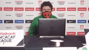 El DT de Marathón, Héctor Vargas, durante la conferencia de prensa virtual de este lunes previo al duelo ante el Antigua de Guatemala. Foto cortesía Marathón