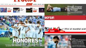 Francia eliminó a Uruguay en los cuartos de final del Mundial de Rusia 2018 y los medios uruguayos se mostraron muy triste.