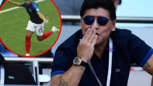 Maradona alabó el trabajo de Mbappé en la eliminación de Uruguay a manos de Francia.