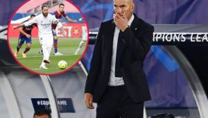 El entrenador del Real Madrid, Zinedine Zidane, no quiso entrar en polémica por el penal sancionado a Sergio Ramos tras una jugada discutida de Lenglet. Fotos AFP