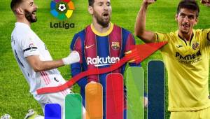 Benzema, Lionel Messi y Gerard Moreno son los tres goleadores de La Liga de España.