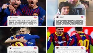 Estos son los mensajes que dejaron los compañeros de Lionel Messi tras su salida del Barcelona. Algunos fueron emotivos y otros simplemente agradecieron.