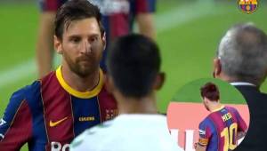 A Lionel Messi se le vio poco sonriente durante la celebración de Barcelona.