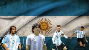 Messi, Riquelme, Batistuta y Maradona han utilizado camisas con las que han hecho historia en los Mundiales en los que ha participado Argentina.