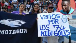 Los aficionados del Motagua asistiendo a los partidos pidiéndoles a Rubilo Castillo los goles para convertirlo en histórico del equipo capitalino. Foto cortesía