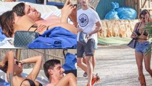 El portero del Real Madrid, Thibaut Courtois, viene de una relación polémica y ahora fue captado en las playas de Ibiza con una espectacular rubia y con una morena. FOTOS: GTRES.