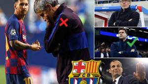 Diferentes medios de España divulgaron a los entranadores que pueden reemplazar a Quique Setién en el Barcelona luego de la humillación que sufrió el equipo catalán en la Champions League. Messi ya habría señalado a su candidato.