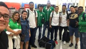 Momento antes de que Platense viajara a Estados Unidos. Foto cortesía.