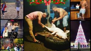 A pocas horas para la navidad, te mostramos como la están pasando los legionarios catrachos y los jugadores de Liga Nacional de Honduras. Uno aparece destazando un cerdo.