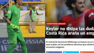 Keylor Navas recibió un gol de Honduras y según la prensa española el portero sigue dejando dudas.