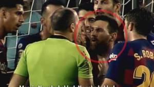 Messi le señaló al árbitro Mateu Lahoz que Dembélé todavía no habla español.
