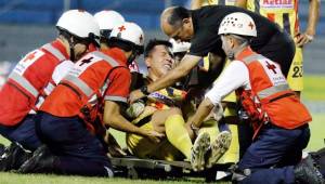 Domingo Zalazar salió lesionado el pasado sábado en el clásico sampedrano, tras exámenes se determinaron dos costillas fracturadas.