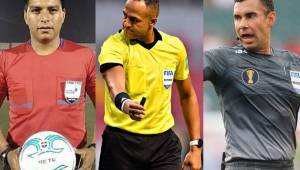 Los árbitros Brayan López, Ismail Elfath de EUA (centro) y Mario Escobar de Guatemala, son los silbantes que le pitarán a Honduras en la triple fecha de octubre.