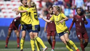 Linda Sembrant, Kosavare Asllani y Fridolina Rolfo fueron las jugadoras que anotaron los tres primeros goles de Suecia.