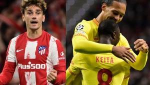 Antoine Griezmann marcó un doblete, pero terminó expulsado y con el Liverpool ganando.