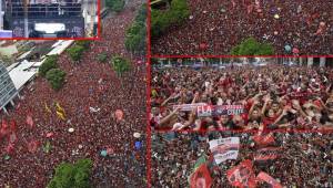 El Flamengo aterriza en Rio de Janeiro, donde lo espera una gran fiesta con sus aficionados tras ganarle 2-1 a River Plate en la Copa Libertadores.