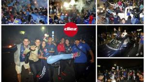 Seguidores del Motagua salieron a las calles a festejar el título 16. Acá las imágenes de la caravana y toda la fiesta azul. Fotos Estalin Irías