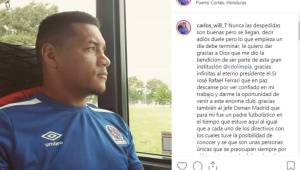 Carlos Will Mejía redactó su emotiva carta a través de su cuenta oficial de Instagram.