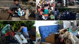 Miles de compatriotas decidieron abandonar sus viviendas ante el paso del nuevo ciclón que se espera el lunes por la noche. (Fotos tomadas por AFP)