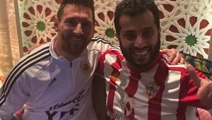 Messi fue recibido en Arabia Saudita por el Presidente del Almeria, Tuki Al-Sheikh.